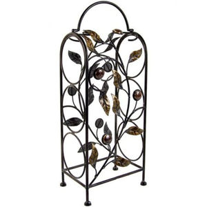 Estante para Vino de Estilo Rústico, de Madera y Metal Galvanizado, para 11 Botellas, con Asa, en Oferta - Product Image 4