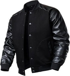 Latest Style Men's Cotton Varsity <b>Jacket</b> Lightweight <b>Jacket</b> Casual Bomber <b>Jacket</b> Color Block Varsity Coat 2026 - Product Image 1