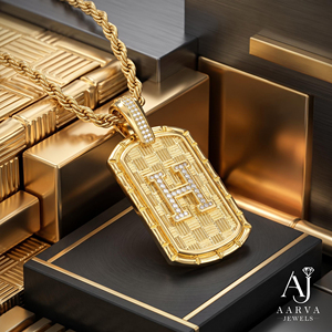 สร้อยคอจี้สี่เหลี่ยมสแตนเลสชุบทอง 18K พร้อมจี้ตัวอักษร สายโซ่แบบเชือก สำหรับผู้ชายและผู้หญิง - Product Image 6