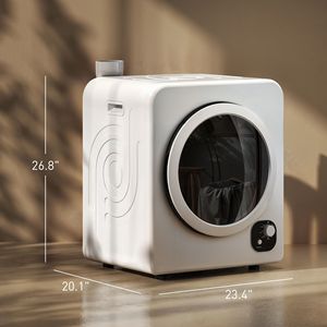 120V macchina asciugatrice portatile compatta bianca 1300W 3.3 Cu. Ft capacità con vasca in acciaio inox per l'asciugatura dei vestiti - Product Image 3