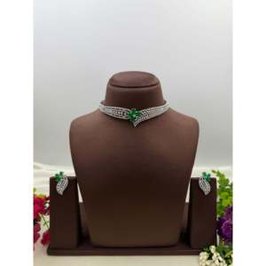 Indian Ethnic Aliya American Diamond <b>Gold</b> Plated Bridal Choker <b>Set</b> - Product Image 1