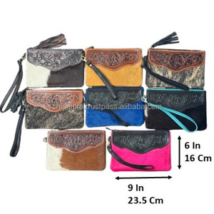 Embrague de cuero mecanizado a mano de alta calidad, gran capacidad, multifuncional, cuero de vaca genuino, billetera de moda - Product Image 2