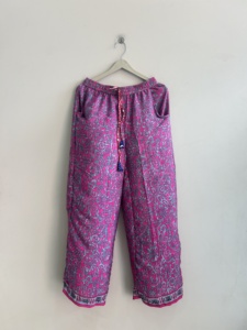 Assorted Lot Vintage Sari Silk Elastic Waist Hand Embroidery Breathable Eco-Friendly Full Length Pajama <b>Harem</b> Pants Unisex - Product Image 6