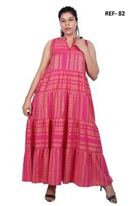 Vestido Largo de Algodón Jacquard para Mujer, Estilo Bohemio, Sin Mangas, Cuello en V, Fabricante - Product Image 2