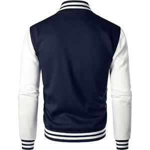Custom Formal Varsity Men Baseball <b>Jackets</b> Hooded Stand Collar Front Logo <b>Fleece</b> Customized Color & Size - Product Image 3