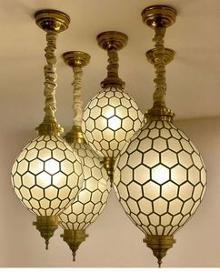 Traditional <b>Ceiling</b> Pendant Lights Geometric Honeycomb Design Indoor Living Room <b>Decor</b> Handmade - Product Image 1