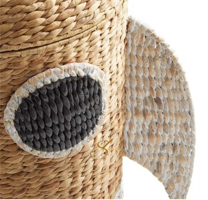Rocket Ship Water Hyacinth Storage <b>Basket</b> <b>with</b> <b>Lid</b> Woven Spaceship Shaped Toy Organizer Bin for Kids Room - Product Image 3