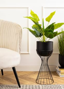 Black Metal Wire Plant Stand Indoor Floor Planter <b>Pot</b> <b>Holder</b> Modern Decorative Tall Flower Rack Home Corner Display - Product Image 3