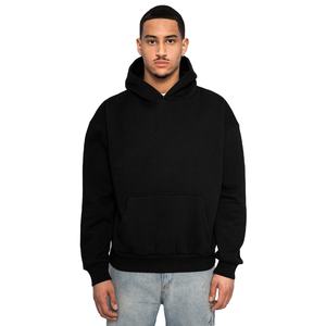 เสื้อฮู้ดดี้โอเวอร์ไซส์ทรงครอป 3 มิติ คุณภาพสูง หนานุ่ม สำหรับผู้ชาย รับสกรีนโลโก้ ฤดูหนาว ขายส่ง - Product Image 1