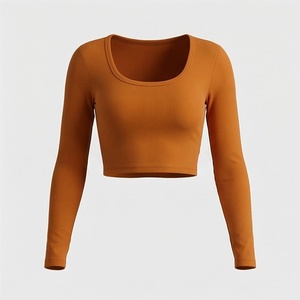 Camisetas Cortas de Manga Larga para Mujer, Talla Grande, 100% Algodón, Personalizables, Ropa Urbana, Prendas de Alta Calidad para Dama - Product Image 1