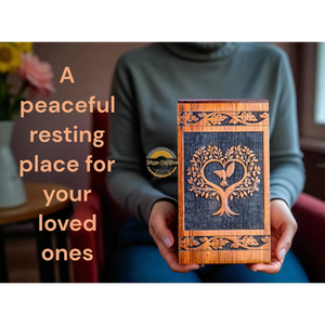 Handcrafted life <b>tree</b> heart urn & Natural Wood Cremation Urn Blue Epoxy Ashes Box Artistic Funeral Memorial Keepsake by AYAANS - Product Image 5