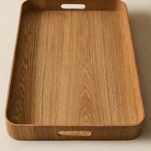 Bandeja de Servicio de Madera para Hostelería, Bandeja de Desayuno de Madera Maciza Resistente para Servicio de Butler - Product Image 1