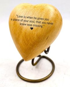 Luxury Wooden Heart Shape Cremation <b>Keepsake</b> Urn <b>Memorial</b> Tribute Holder Designed With Durable Secure Closure Style - Product Image 4