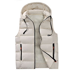 Mens Polyester Puffer Vest Men <b>Quilted</b> Winter Down Sleeveless Jackets <b>Gilet</b> With Zipper Pockets for Outdoor Mens Waistcoat - Product Image 2