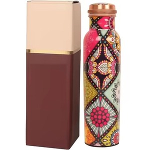 New Arrival Ridded design Copper Water Bottle Best Quality 1000ml Tumbler/<b>Mug</b> Vintage Sport Eco friendly - Product Image 5