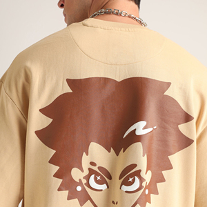 Camisetas de Manga Corta para Hombre, al por Mayor, Tendencia, Oversize, de Poliéster/Algodón, Estilo Vintage Lavado, Color Liso, Transpirables, de Secado Rápido, Cuello Redondo - Product Image 5