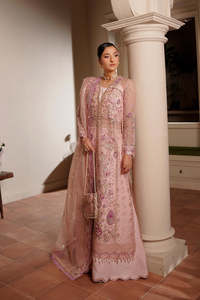Elegant <b>Pink</b> Embroidered <b>Organza</b> Evening Gown Full Sleeve Floor-Length <b>Dress</b> For Wedding Party Wear Evening <b>Dresses</b> By AA-IMPEX - Product Image 2