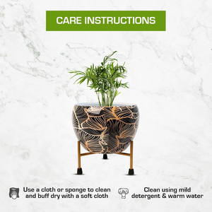 Macetero de Metal Negro con Soporte de Hierro, Moderno Soporte Decorativo para Plantas, para Jardín Interior, Sala de Estar, Dormitorio, Oficina - Product Image 5