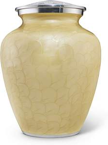 Urna Funeraria de Metal Blanca Grabada Clásica Gatta para Cenizas de Adultos, Estilo Americano/Europeo - Product Image 3