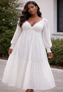 เดรสยาวผ้าฝ้ายเครปผสมลูเร็กซ์สำหรับผู้หญิง ออกแบบตามสั่งจากโรงงาน ราคาขายส่งที่ดีที่สุด - Product Image 3