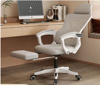 360 °   Chaise ergonomique pivotante moderne de haute qualité avec cadre en maille noire ou blanche personnalisable, dotée d'un repose-pieds