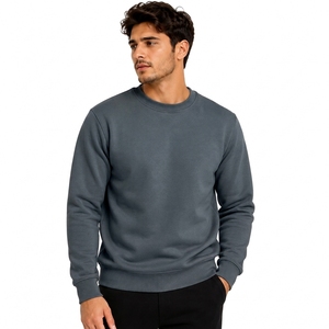 Pull à col rond pour homme, couleur jaune moutarde, coupe ample, tricoté, couleur unie, vêtements décontractés d'hiver, doublure 100% coton - Product Image 1
