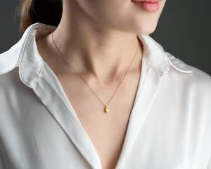 Collar con colgante de citrino dorado para niños, piedra de nacimiento de noviembre, engaste de bisel, corte de pera, joyería delicada con gemas, plata de ley 925 - Product Image 3