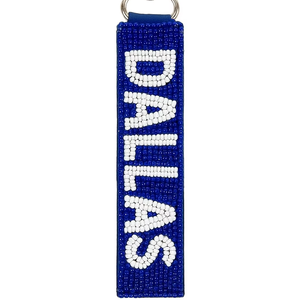 Premium Beaded Craftsmanship Dallas Keychain <b>Wristlet</b> Handmade Adjustable City Name Key Holder Personalized Travel Uses Keychain - Product Image 1