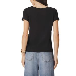 Camiseta Casual para Mujer, Cuello en V, Corte Regular, Manga Corta, Color Liso Personalizado, Alta Calidad, Venta al Por Mayor para Verano - Product Image 2