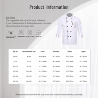 Manteau de Chef Unisexe pour Homme et Femme Veste de Travail pour Restaurant Boulangerie Hôtel Uniforme de Cuisine Café Boulangerie Cantine Restauration Cuisson