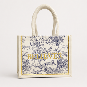 Custom Floral Laminated Cotton Canvas Beach Tote <b>Bags</b> 27.5x21.5x14.5cm Screen Printed Custom Logo Wholesale OEM ODM Manufacturer - Product Image 3