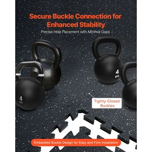 Tapis de sol de gym épais de 0,56 pouce, 6 dalles, revêtement en caoutchouc, mousse EVA, 25 po x 25 po, revêtement de sol protecteur, couverture de 25 pi², 1 niveau - Product Image 6