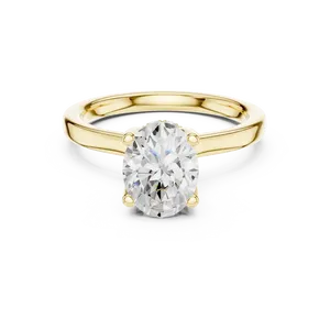 Bague de fiançailles ovale en or massif exquis avec halo de diamants dissimulés, solitaire de laboratoire, bijoux fins unisexes, édition pour occasions spéciales - Product Image 1