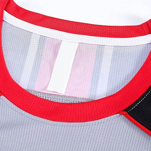 Ensemble de maillots de basket sans manches pour hommes, gris, noir, rouge, couleurs contrastées, polyester respirant, coupe athlétique toutes saisons - Product Image 2