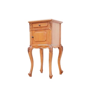 Louis French Solid Mahogany Wood Nightstand European Style <b>Bedside</b> <b>Table</b> Natural Walnut Color Apartment Bedroom Furniture - Product Image 2