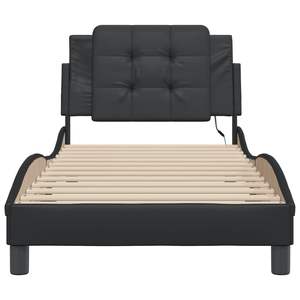 Cadre de lit Zadar Black 39,4''x74,8'' avec éclairage LED, lit rembourré sans matelas - Product Image 6