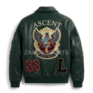 Chaqueta Varsity Personalizada Premium para Hombre, de Cuero PU, con Parches Bordados, Estilo Universitario, Cierre de Botones a Presión, Hecha en Pakistán - Product Image 2