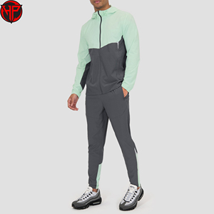 Men's Quick Dry Windbreaker Tracksuit Set Hooded <b>Jacket</b> Full Zip Track Pants Set <b>Lightweight</b> <b>Running</b> Gym Wear - Product Image 1