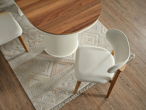 Ensemble de salle à manger moderne de luxe en teck massif, style nordique, 6 chaises, table ovale, mobilier contemporain pour villa, maison, cuisine - Product Image 4