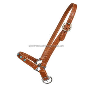 Top qualité vente chaude équipement de course de chevaux équestres personnalisé en gros cristaux décoratifs fantaisie cuir cheval licou - Product Image 3