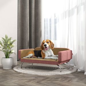 Divano Letto per Cani con Braccioli e Schienale Regolabili, Rosa, Taglia XL, Letto Sostenibile per Cani Piccoli, Medi e Grandi, Forma Quadrata - Product Image 2