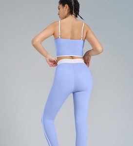 Ensemble de yoga deux pièces pour femme, col montant, antichoc, respirant, extensible dans quatre directions, séchage rapide, taille élastique, imprimé, écologique, automne - Product Image 6