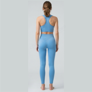 Ropa Deportiva Profesional para Mujer, Conjunto de 2 Piezas para Yoga y Gimnasio, Manga Corta, Secado Rápido y Transpirable - Product Image 3