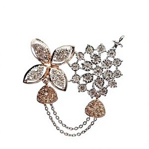 Elegante Juego de Colgante Doble Kundan Tanmaniya de Oro de 14K con Diamante Cultivado en Laboratorio de 1.12 Ct, Joyería para Mujer, Venta al Por Mayor, OEM, Regalo de Lujo - Product Image 1
