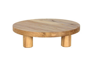 Plateau de service rond surélevé en bois de chêne, écologique et biodégradable, avec pieds cylindriques, pour hôtels et restaurants, logo personnalisé OEM, Vietnam - Product Image 5