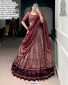 Dupatta Pastel Pearl Bhandhani, Lehenga Choli Bordado Fandi, Secado Rápido, Protección Solar, Corte Regular, para Mujer, Boda, Diwali - Product Image 3