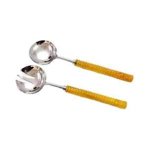 Stainless Steel & Resin Silver Plated Mirror Polish Eco-Friendly Long Handle Wedding Cutlery Set - Product Image 1