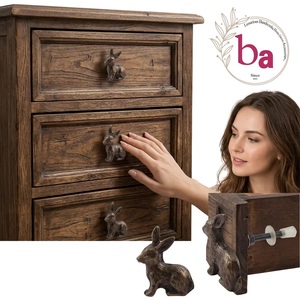 Tirador de Cajón con Forma de Conejo de Hierro Fundido, Diseño Moderno para Muebles de Dormitorio, Fácil Instalación - Product Image 2