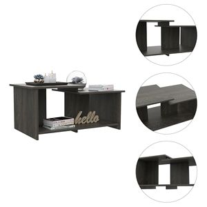 Tavolino da Caffè Linlock con 1 Ripiano in Wengue Nero - Product Image 3