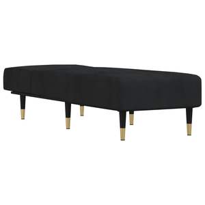 Chaise longue en velours noir, canapé-lit standard en contreplaqué et métal - Product Image 3
